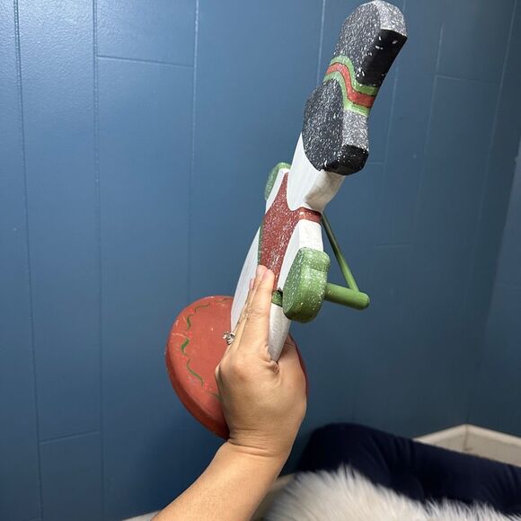 Vintage handmade snow man hand towel holder winter decoration - Picture 4 of 6